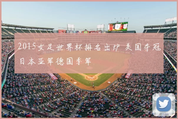 2015女足世界杯排名出炉 美国夺冠日本亚军德国季军
